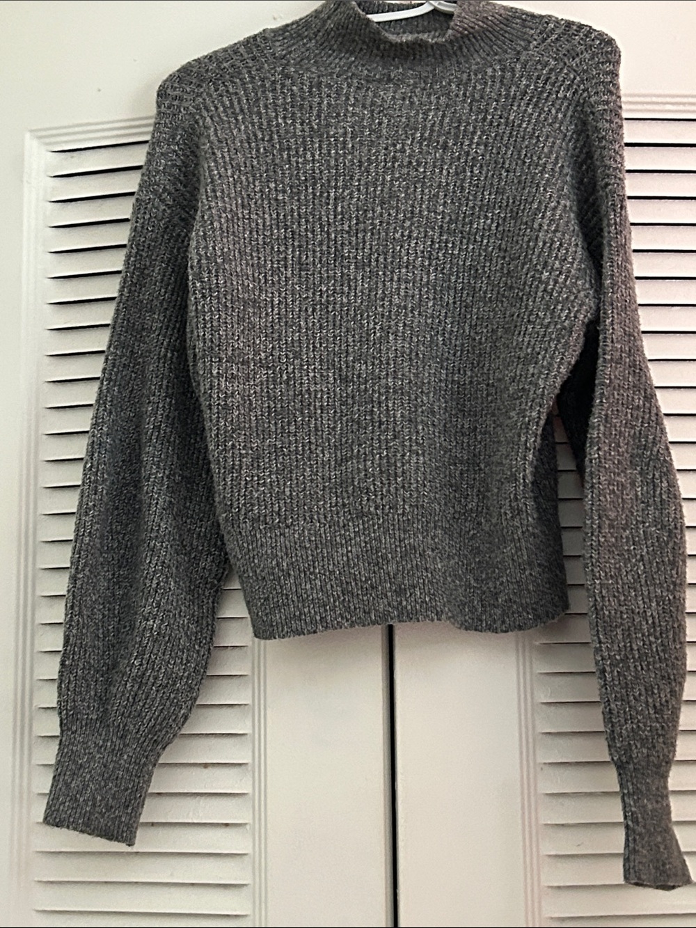 Grey turtle neck sweater blouse